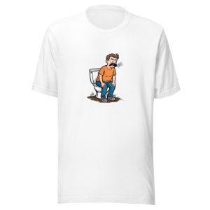 Cartoon Man Shitting On Toilet