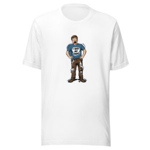 Gasping Man Hands On Hips Blue Tee