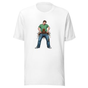 Man In Green Shirt Poop Flow Out Of Jeans