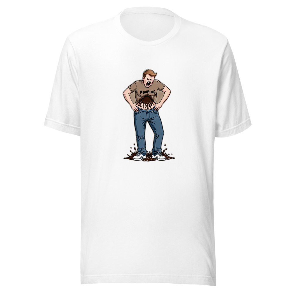 Man Wearing Pooping Shirt Poop Spilling From Stomach