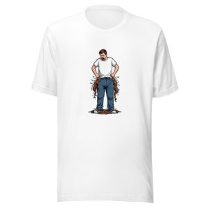 Man With Poop Flowing Out Of Jeans Cartoon