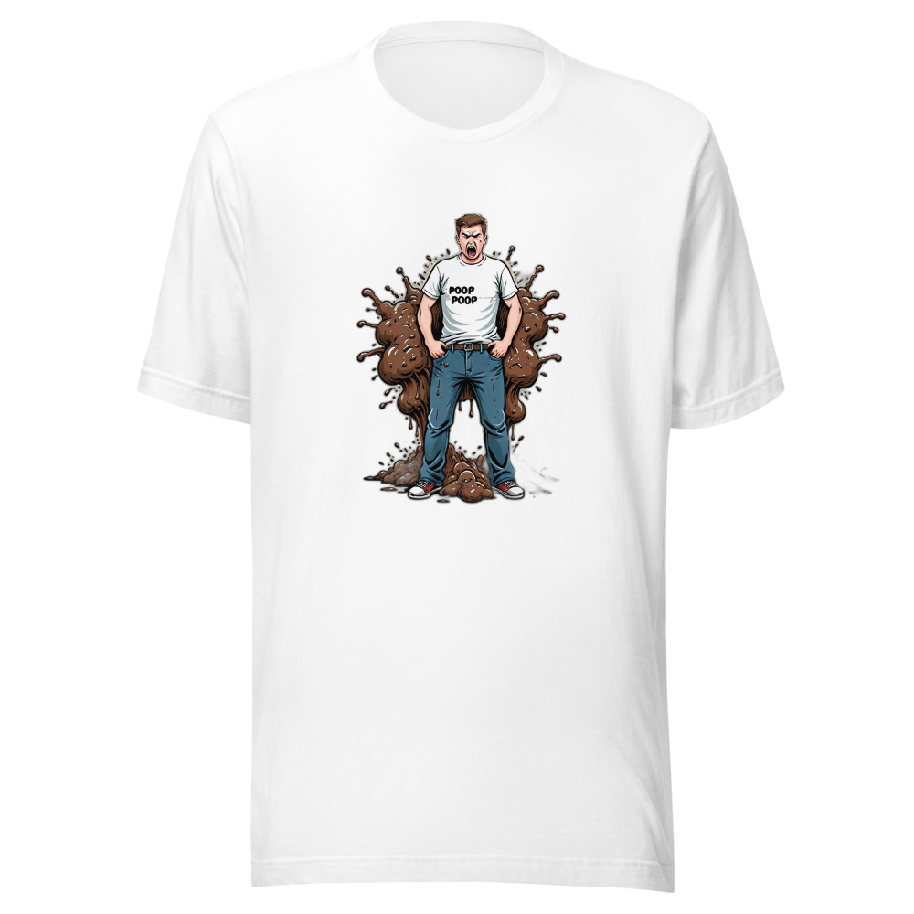 Man With Poop Poop Shirt With Poop Explosion Background