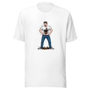 Man With Screaming Poop Shirt And Poop Flowing From Pants