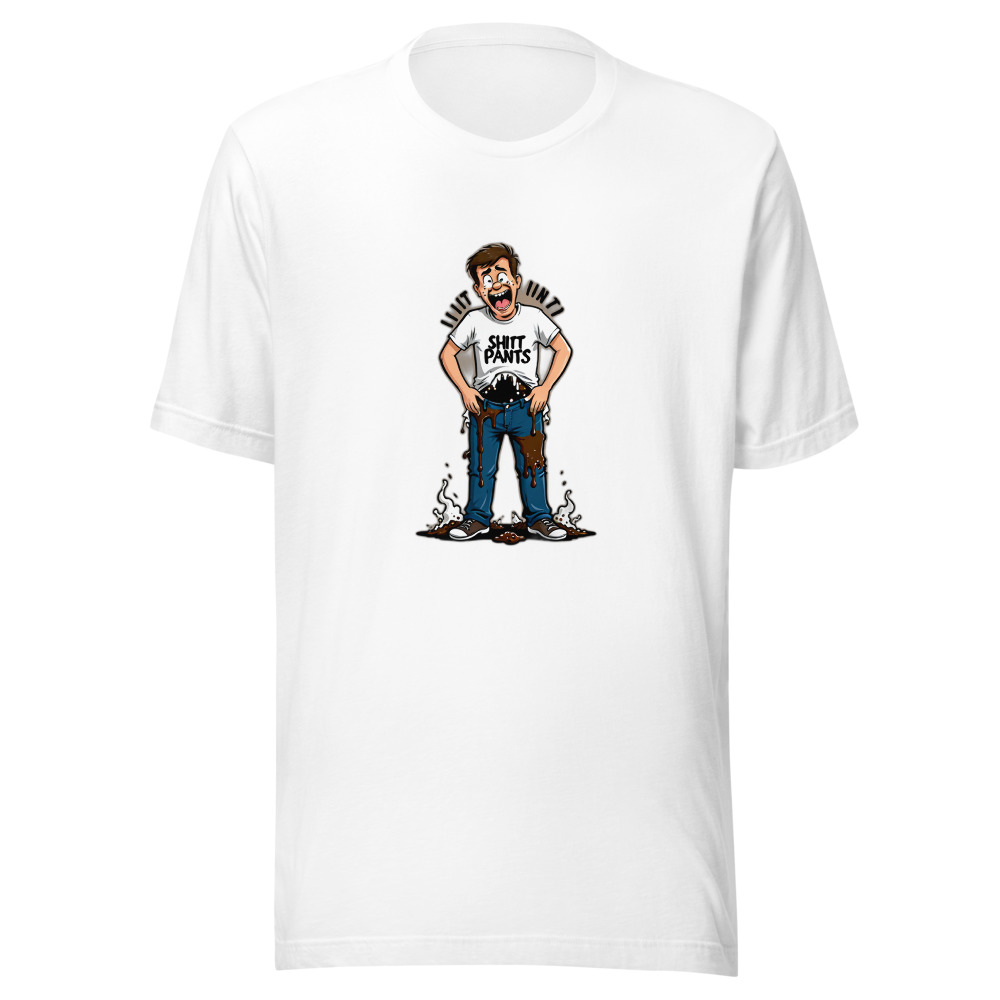 Man With Shit Pants Shirt Poop Spilling From Jeans