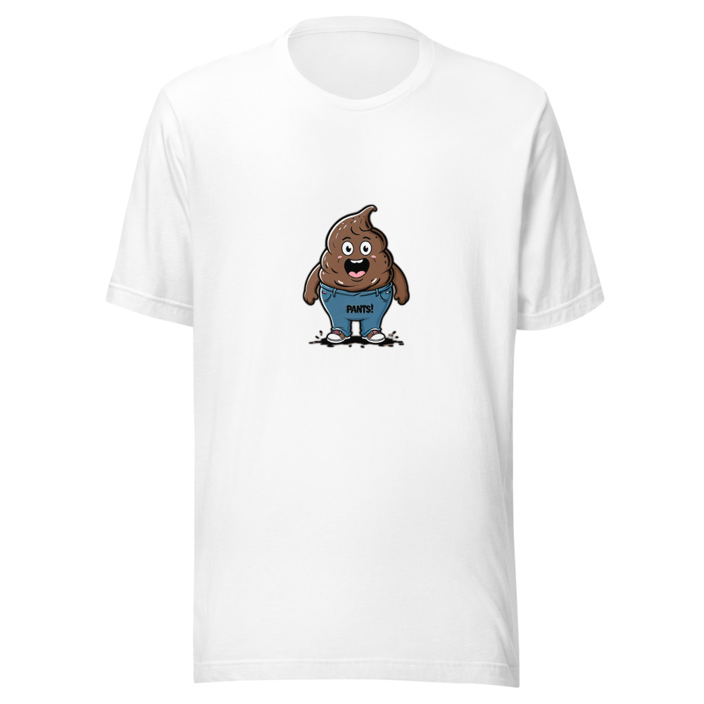Poop Character In Jeans With Pants Text Cartoon