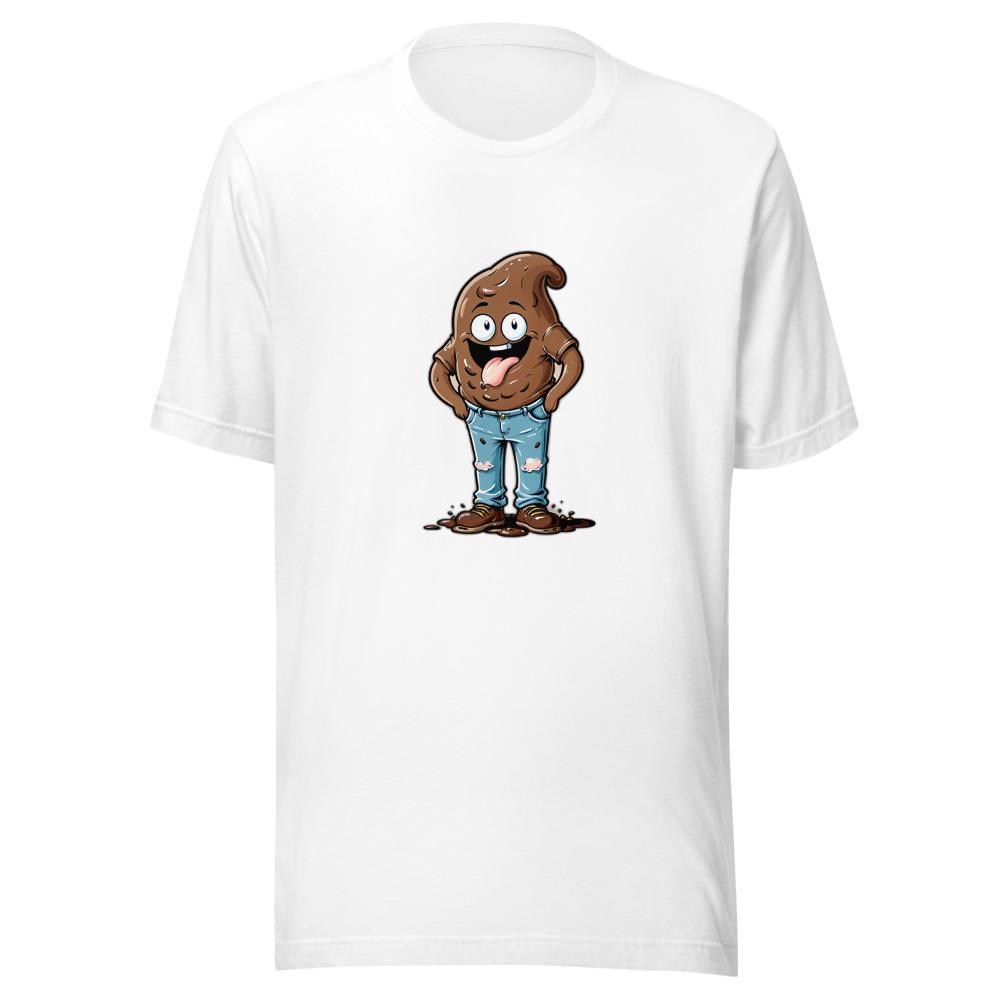 Poop Character Wearing Ripped Blue Jeans
