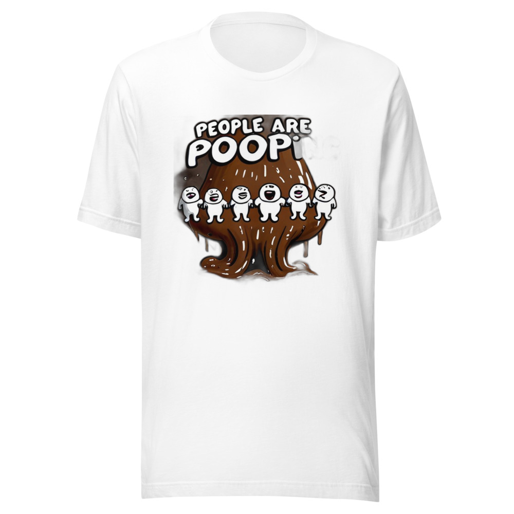 Poop Pile With People Are Pooping Text And Cartoons