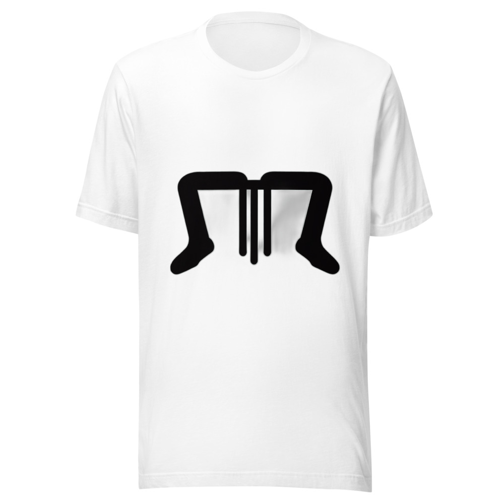 Black Silhouette Figure Squatting And Pooping