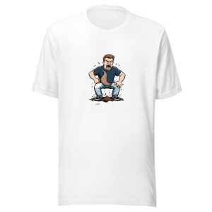 Angry Man Pooping Swirl Intestine Cartoon