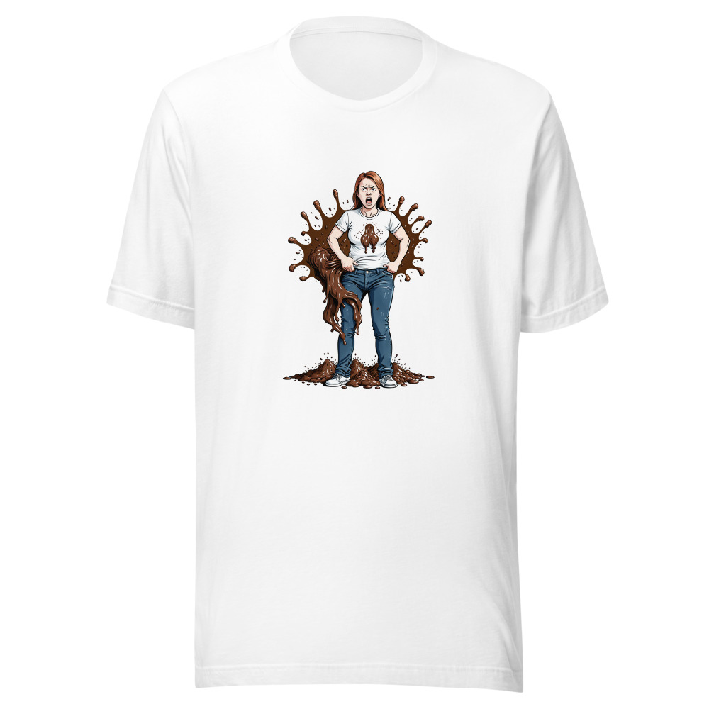 Man With Screaming Poop Mouth Shirt Poop Splash Around Jeans #2